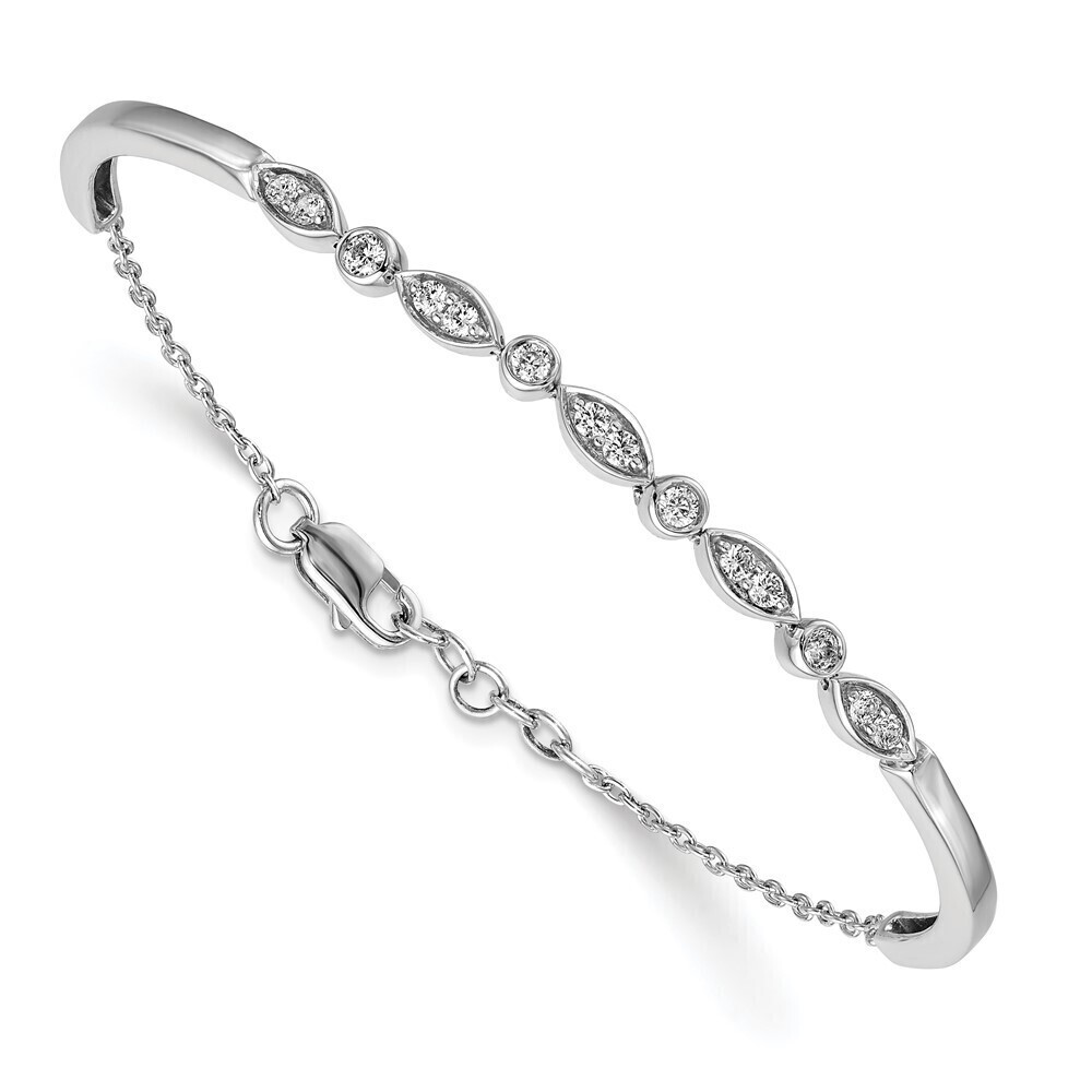 Kazi Luxury 14k White Gold Diamond Bangle Bracelet